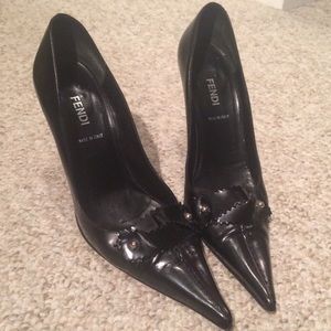 Fendi Black Leather Shoes